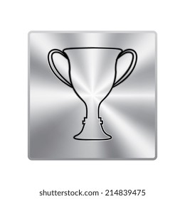 Vector metal button with champions cup icons