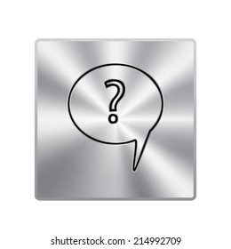 Vector metal button with Communication Icons