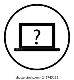 Vector metal button with Laptop Icon illustration