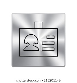 Vector metal button with  name tag for ID - human, user, member