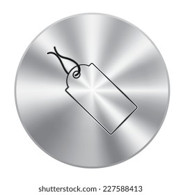 Vector metal button with Pictograph of tag