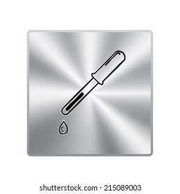 Vector metal button with pipette icons
