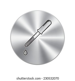 Vector metal button with pipette icons