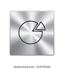 Vector metal button with Scheme and Diagram Icons for Presentation in E-commerce