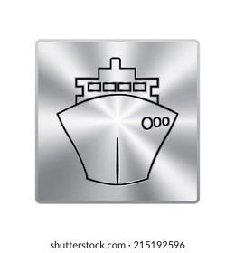 Vector metal button withship icons 