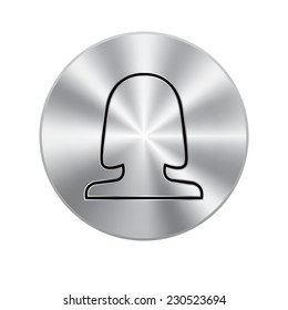 Vector metal button with Woman avatar profile picture - vector, icon