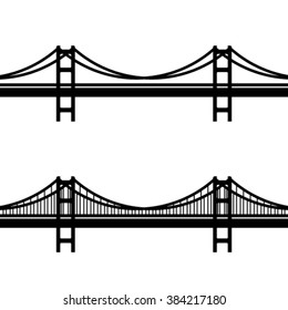vector metal cable suspension bridge black symbol