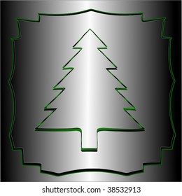 Vector Metal Christmas Tree Shield