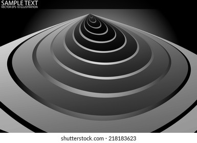 Vector metal circular background illustration - Metal background abstract vector illustration