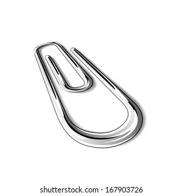 vector metal clip,on white background