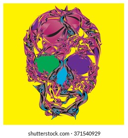 vector metal colorful and pop art skull 
