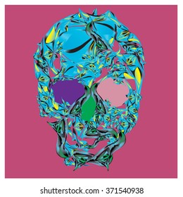 vector metal colorful and pop art skull 