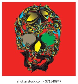 vector metal colorful and pop art skull 