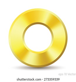 Vector metal donuts button with circular