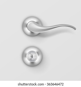 Vector Metal Door Handle Lock Isolated on Background