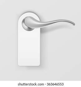 Vector Metal Door Handle Lock with Hanger Isolated on Background