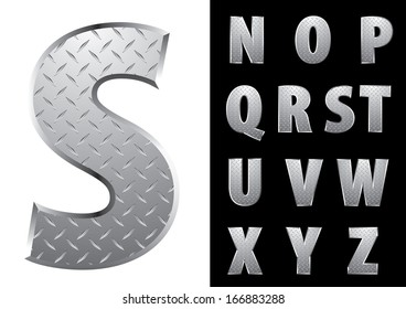vector metal emboss alphabet