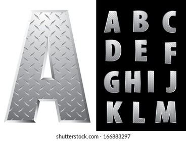alfabeto de emboscada de metal vectorial