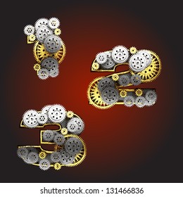 Vector metal figure  with gearwheels