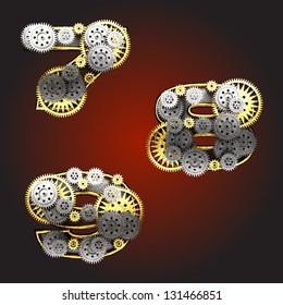 Vector metal figure  with gearwheels