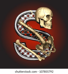 Vector Metal figure with skeleton