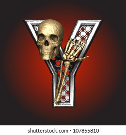 Vector Metal figure with skeleton