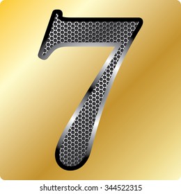 Vector of Metal font number. There is a clipping paths