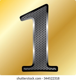 Vector of Metal font number. There is a clipping paths