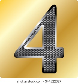 Vector of Metal font number. There is a clipping paths