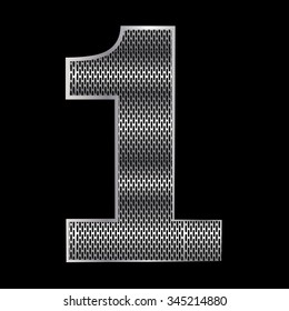 Vector of Metal font number. There is a clipping path