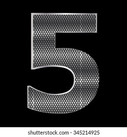 Vector of Metal font number. There is a clipping path