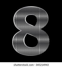 Vector of Metal font number. There is a clipping path
