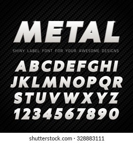 Vector Metal Font on carbon background