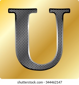 Vector of Metal font. There is a clipping path