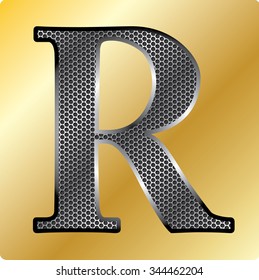 Vector of Metal font. There is a clipping path