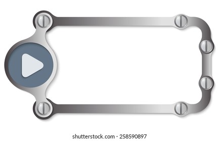 vector metal frame with screws and play symbol