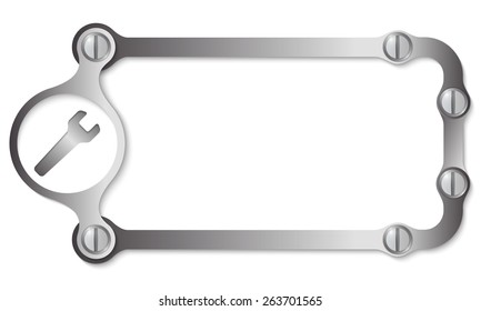 vector metal frame with screws and spanner