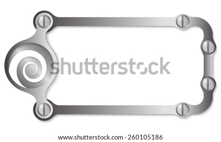 vector metal frame with screws and spiral