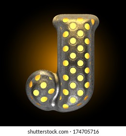 vector metal with glow dots figure