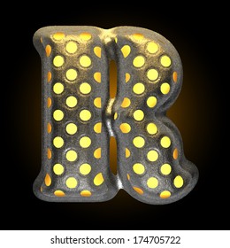 vector metal with glow dots figure