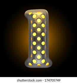 vector metal with glow dots figure