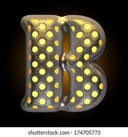 vector metal with glow dots figure