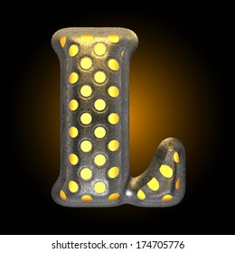 vector metal with glow dots figure