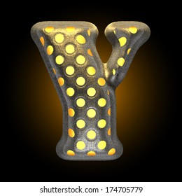 vector metal with glow dots figure