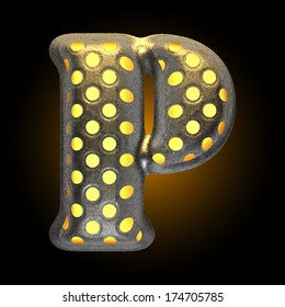 vector metal with glow dots figure