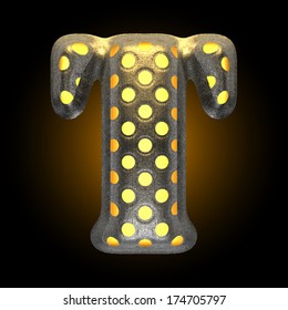 vector metal with glow dots figure