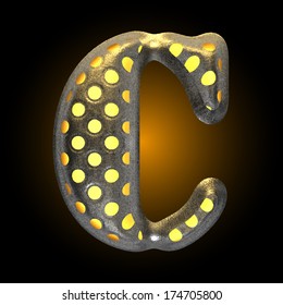 vector metal with glow dots figure