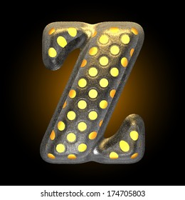 vector metal with glow dots figure