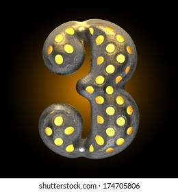 vector metal with glow dots figure