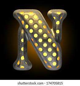 vector metal with glow dots figure